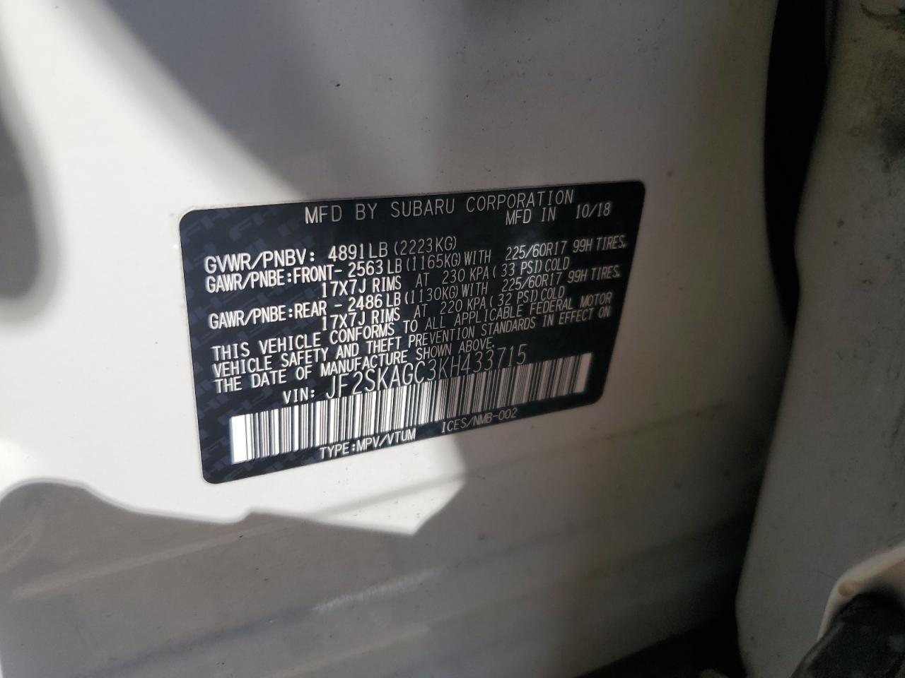 2019 SUBARU FORESTER