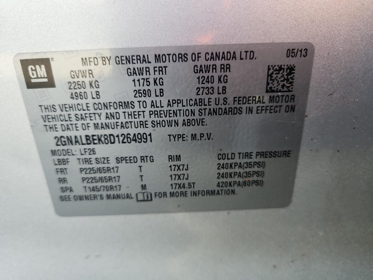 2013 CHEVROLET EQUINOX