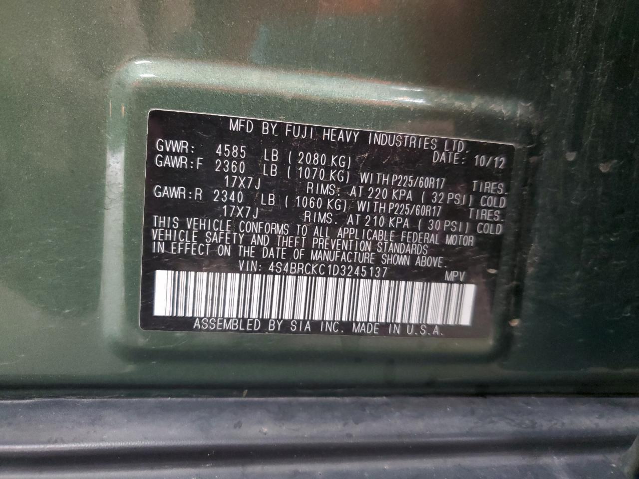 2013 SUBARU Outback
