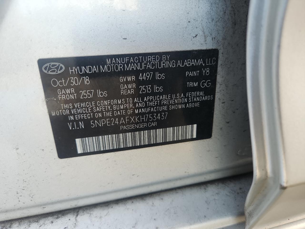 2019 HYUNDAI SONATA