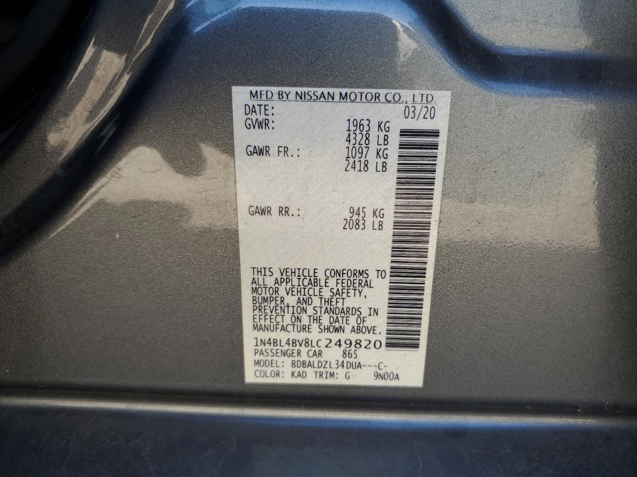 2020 NISSAN ALTIMA
