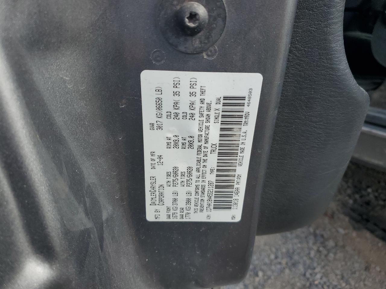2005 DODGE RAM 1500
