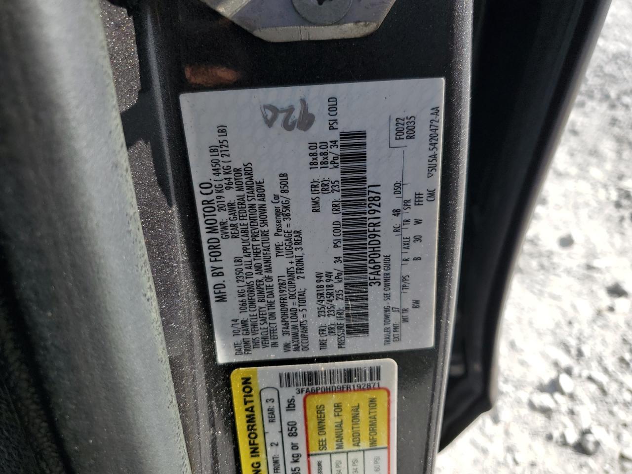 2015 FORD FUSION