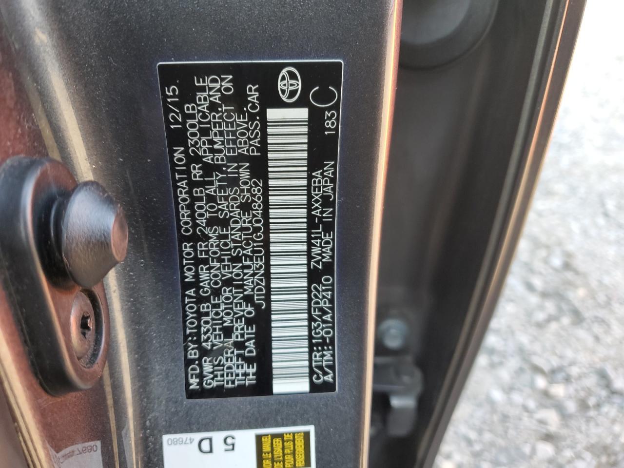 2016 TOYOTA PRIUS V