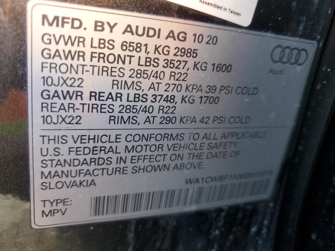 2021 AUDI SQ8