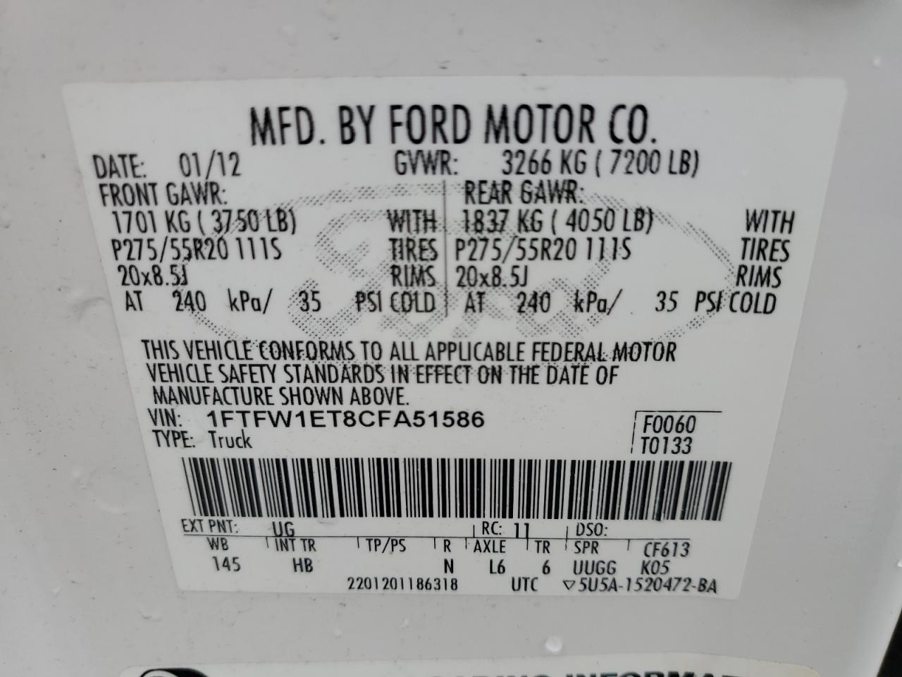 2012 FORD F-150