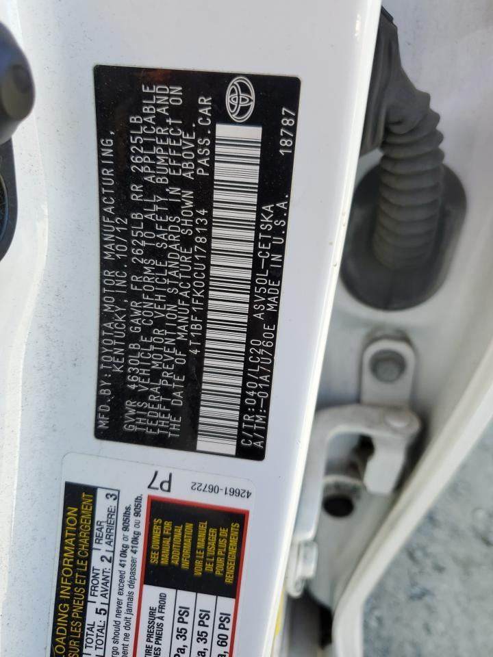 2012 TOYOTA CAMRY
