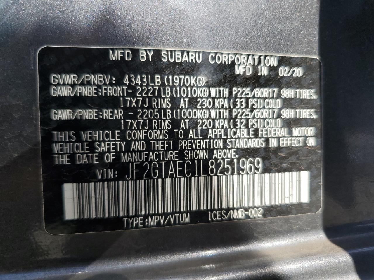 2020 SUBARU Crosstrek
