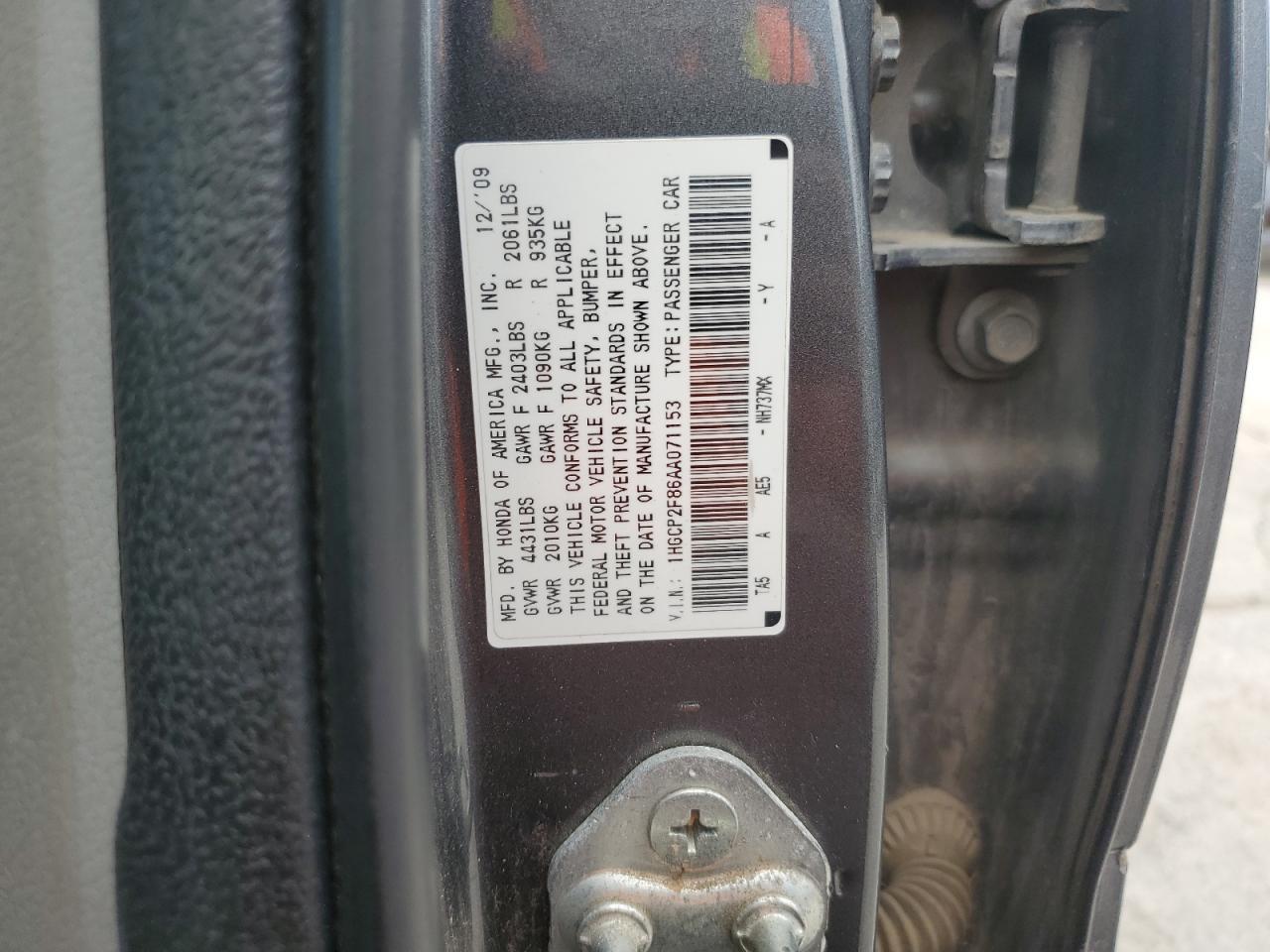 2010 HONDA ACCORD