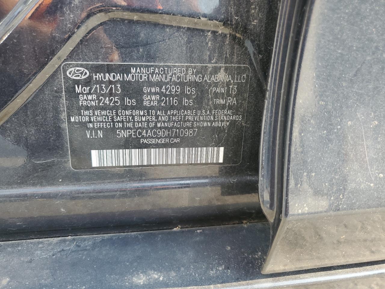 2013 HYUNDAI SONATA