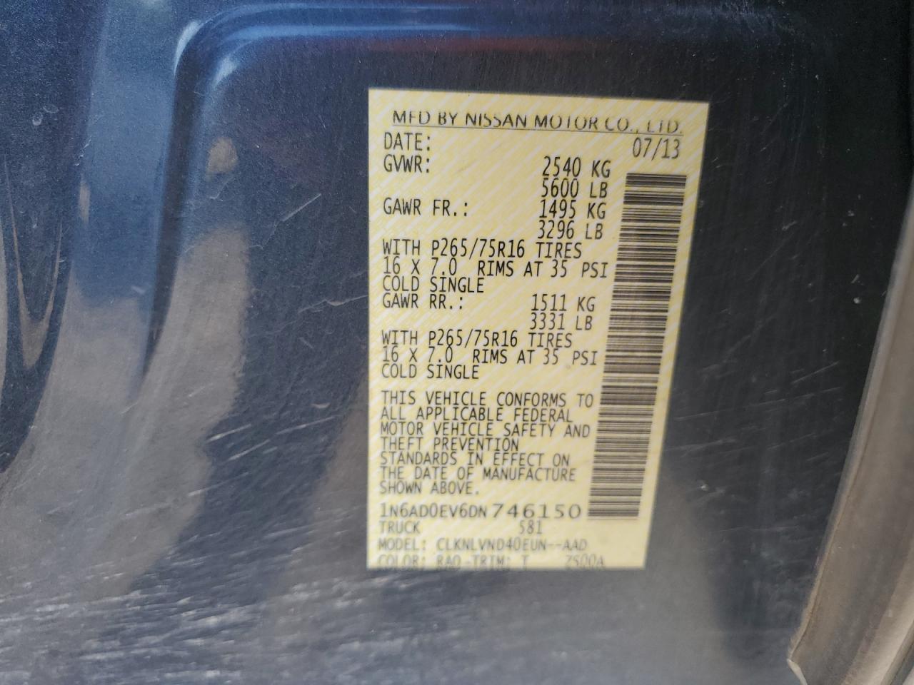 2013 NISSAN Frontier