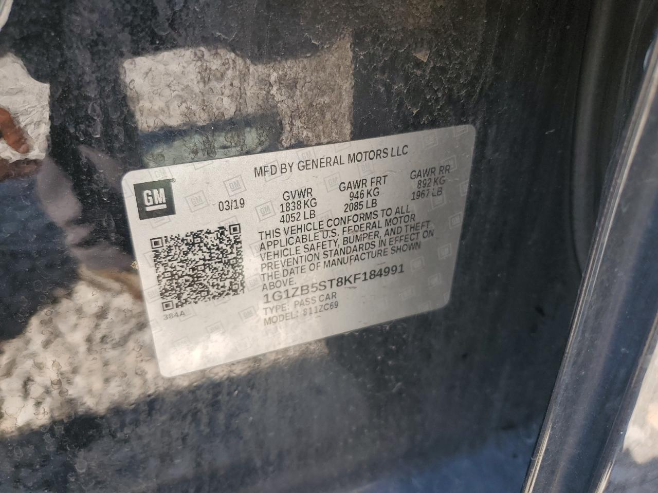 2019 CHEVROLET MALIBU