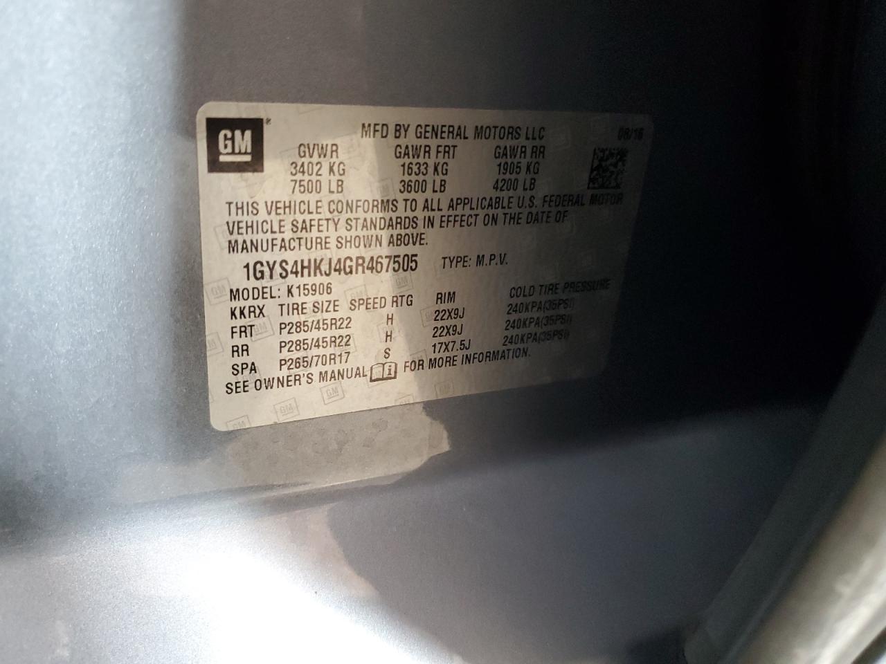 2016 CADILLAC ESCALADE