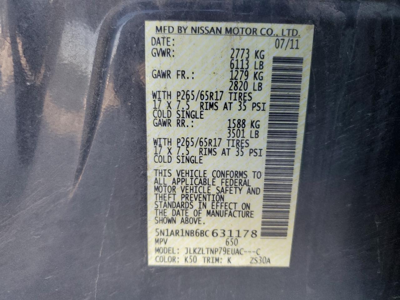 2011 NISSAN PATHFINDER
