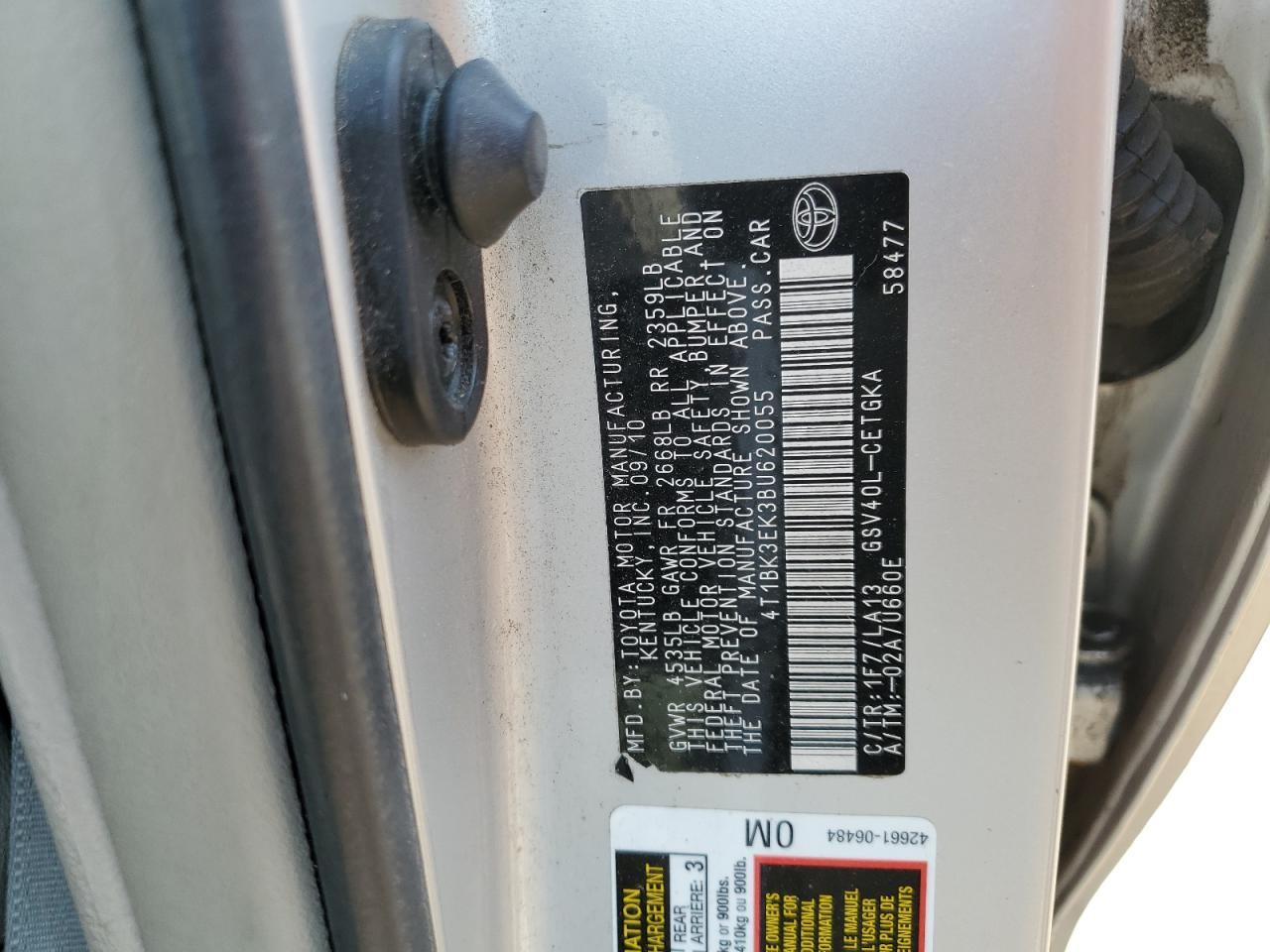 2011 TOYOTA CAMRY