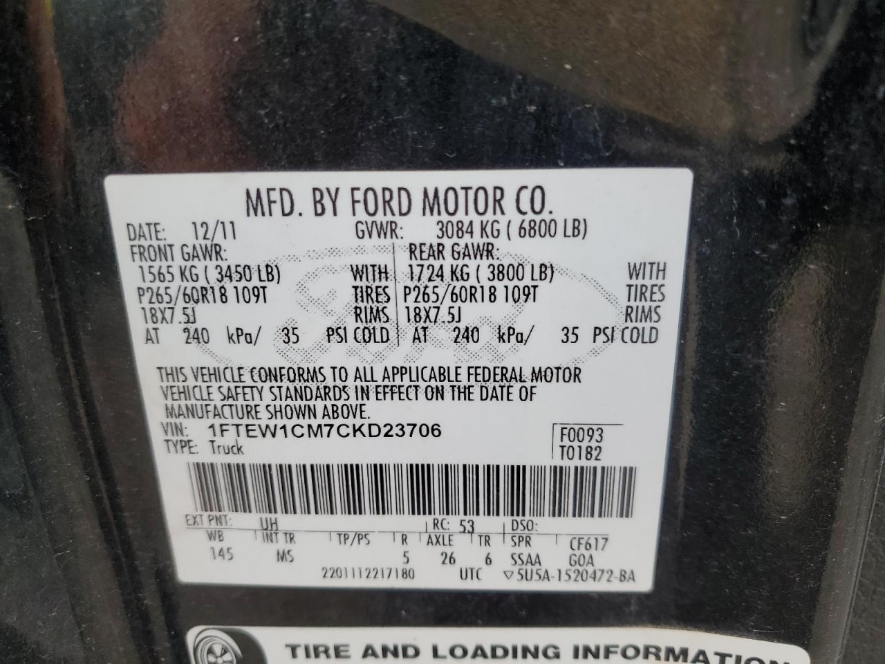 2012 FORD F-150
