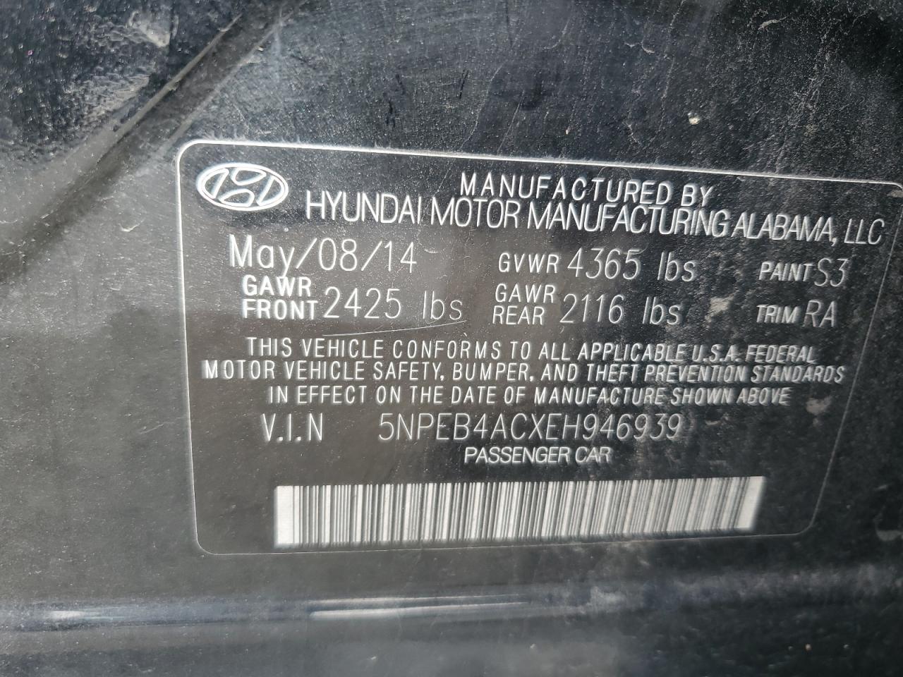 2014 HYUNDAI SONATA