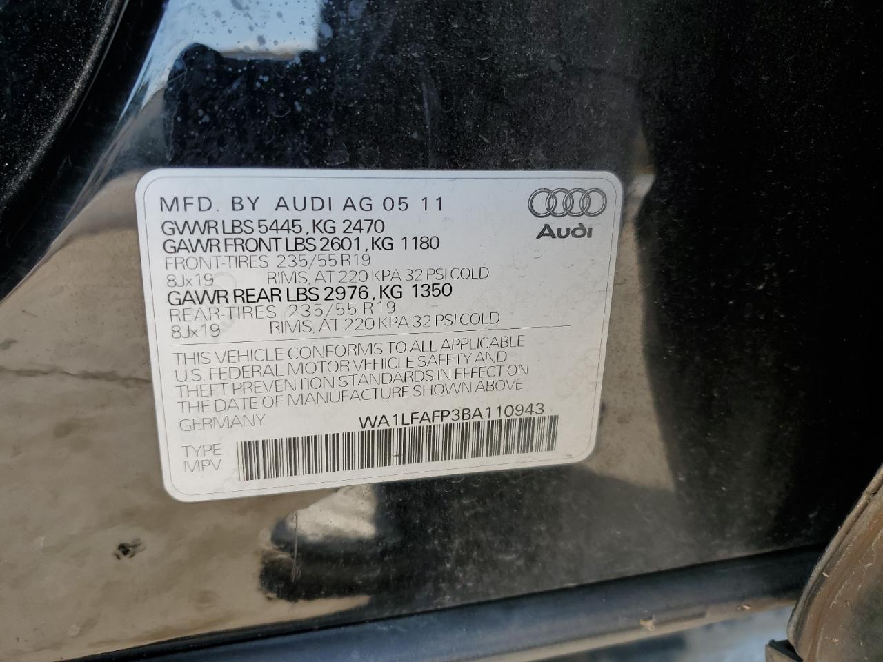2011 AUDI Q5