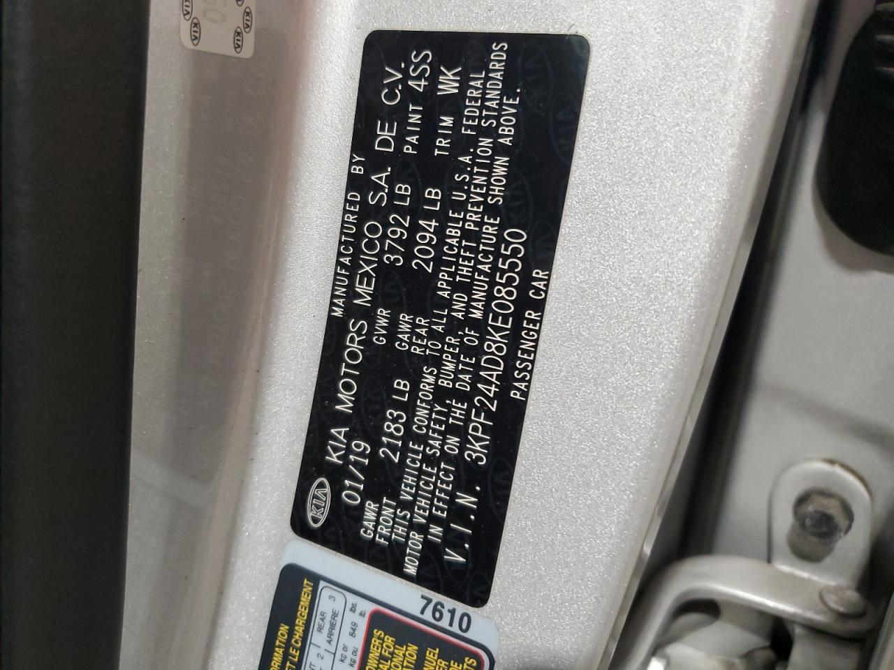 2019 KIA FORTE
