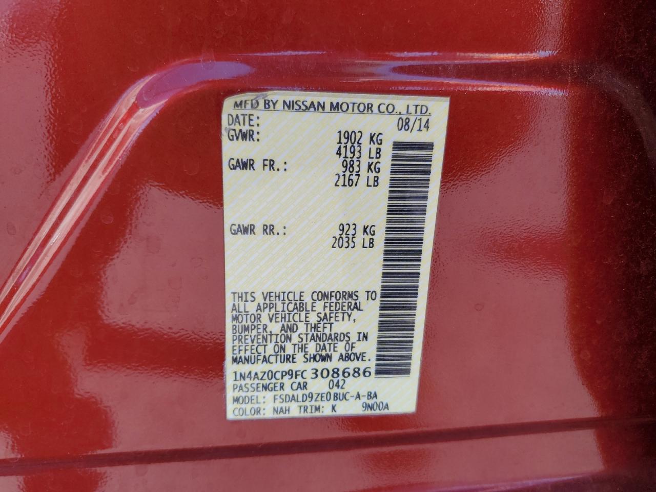 2015 NISSAN LEAF
