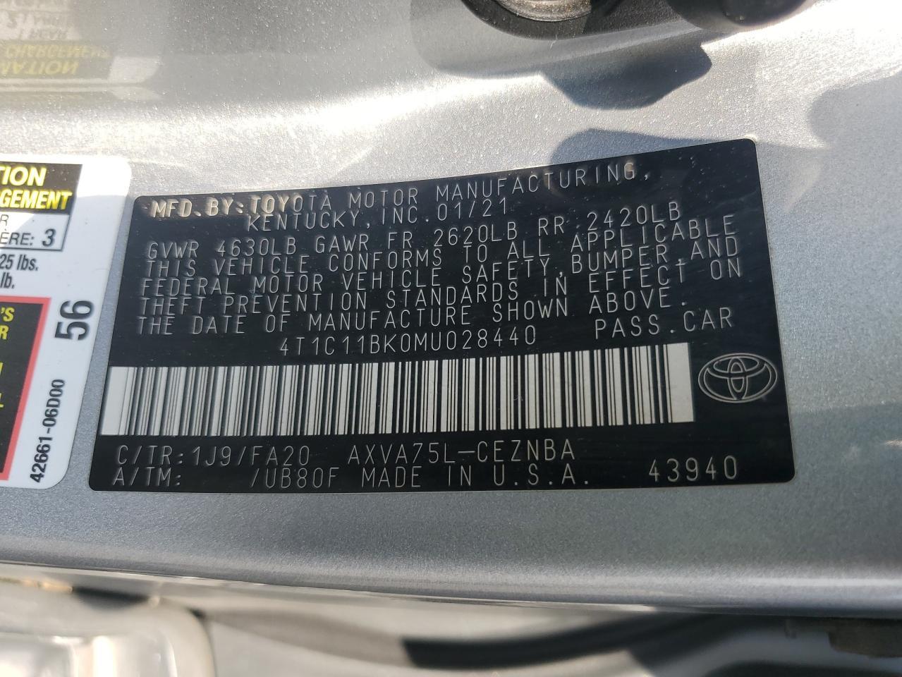 2021 TOYOTA CAMRY