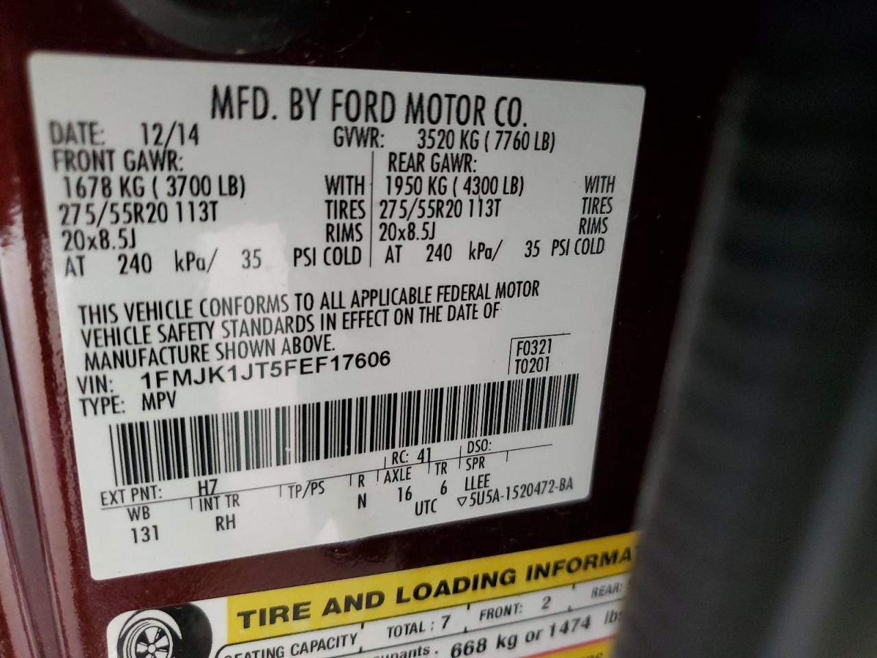 2015 FORD Expedition