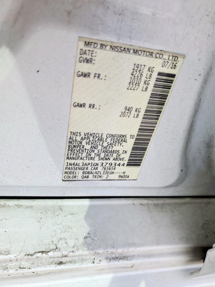 2016 NISSAN ALTIMA