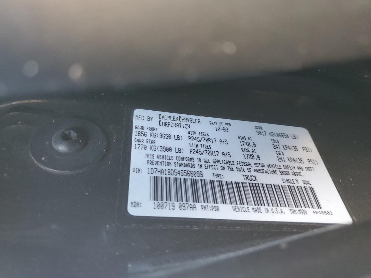2004 DODGE RAM 1500