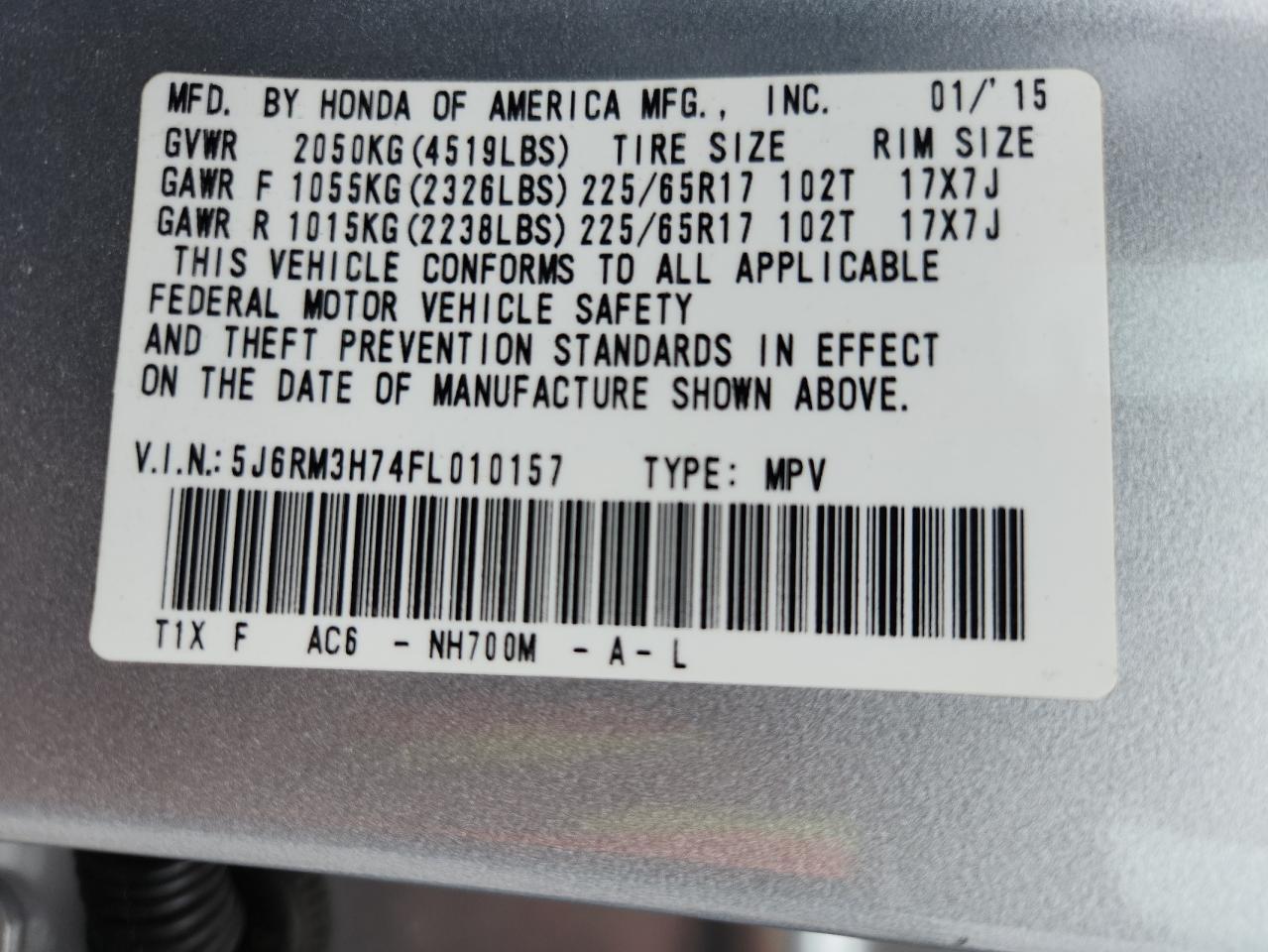 2015 HONDA CR-V