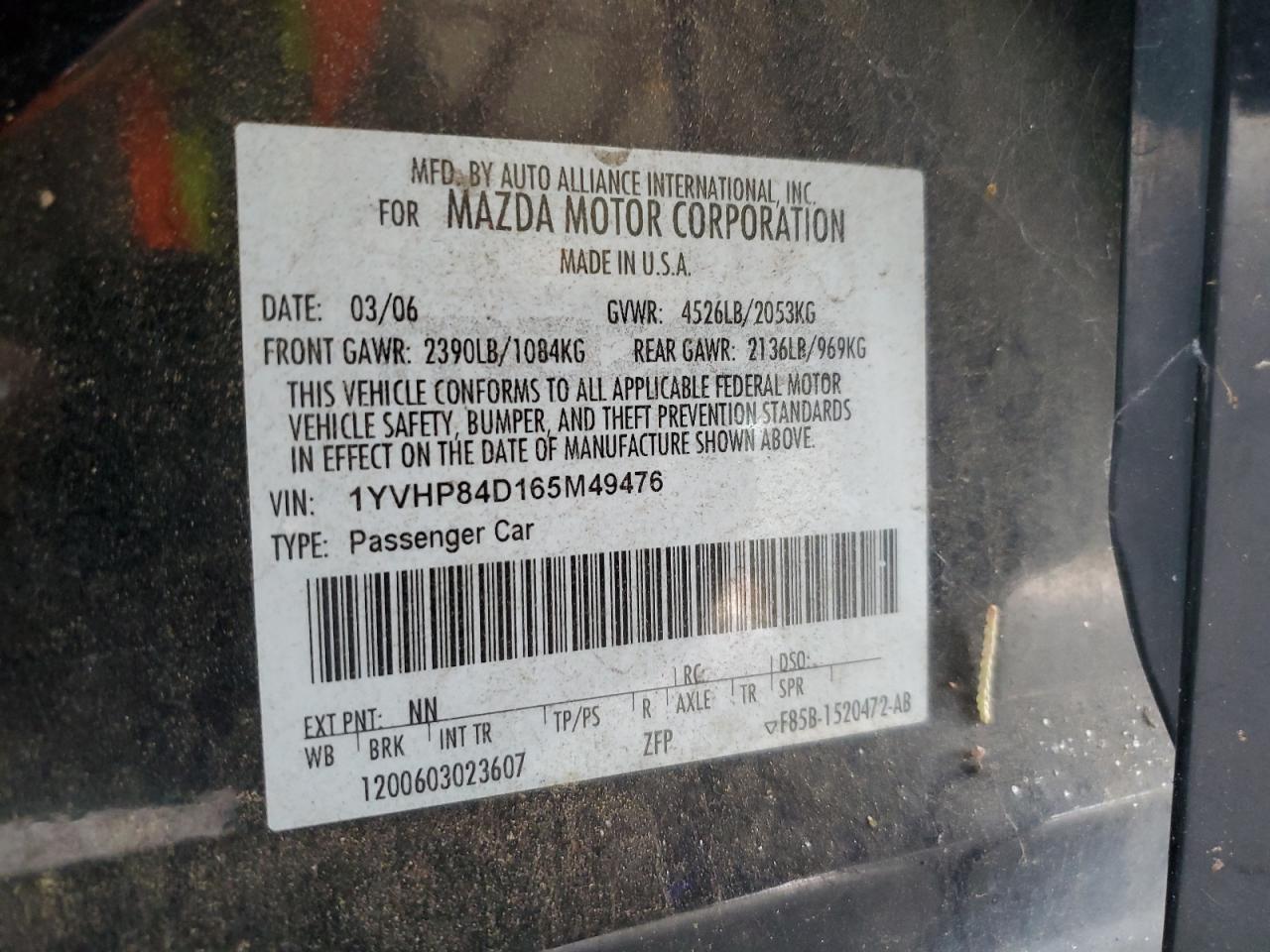 2006 MAZDA 6
