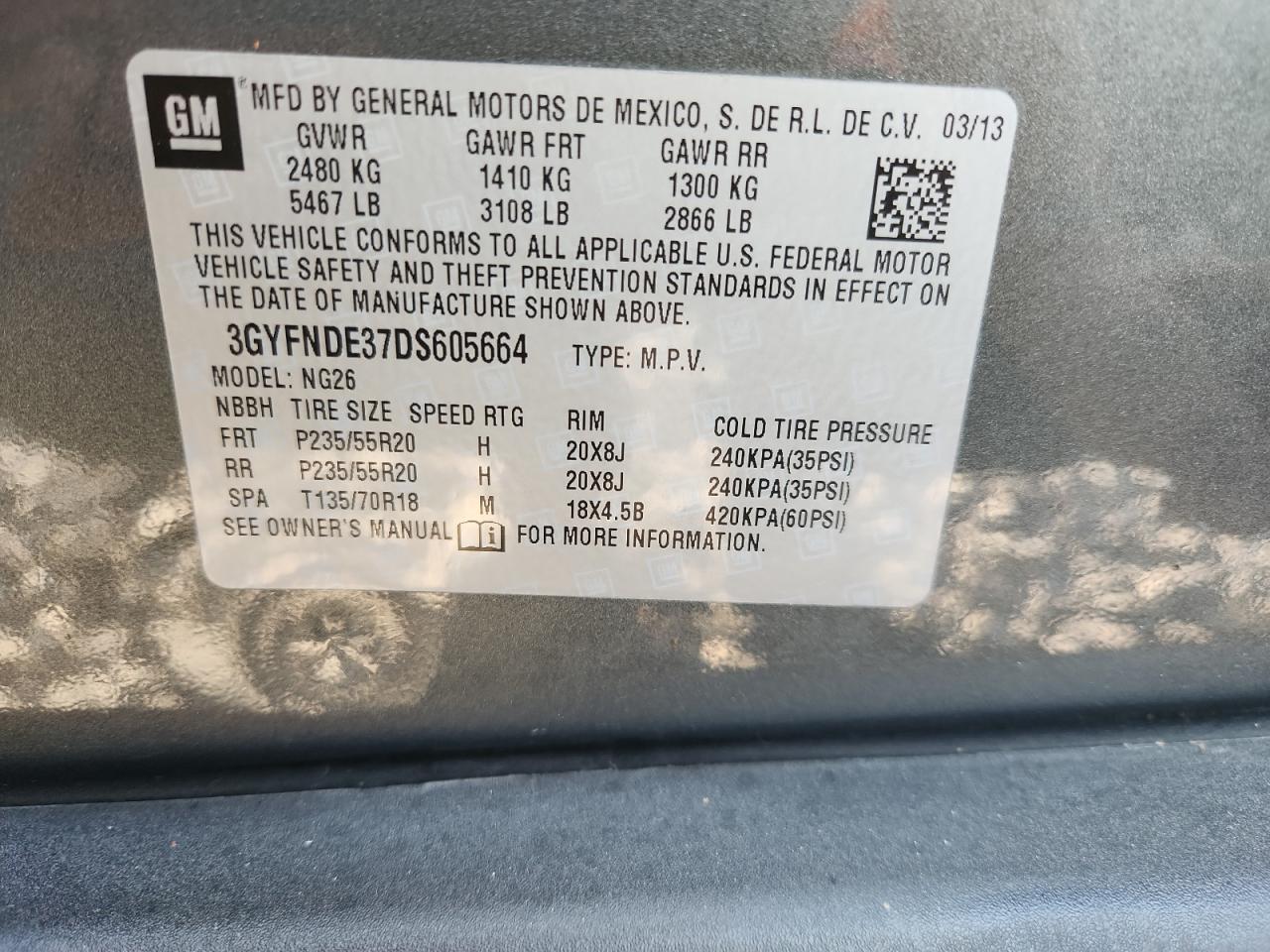 2013 CADILLAC SRX