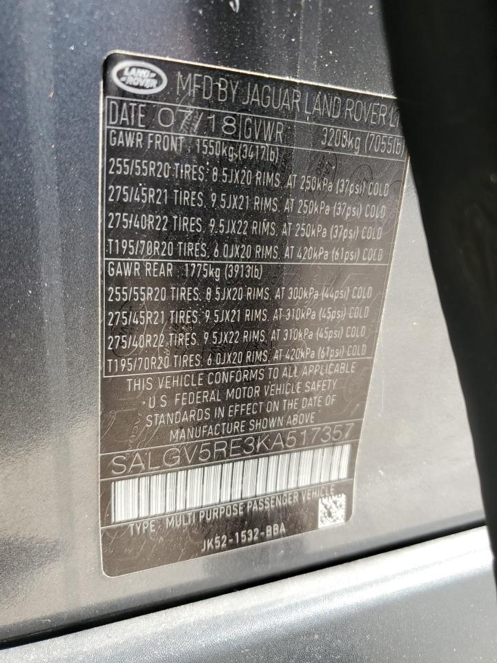 2019 LAND ROVER RANGE ROVER
