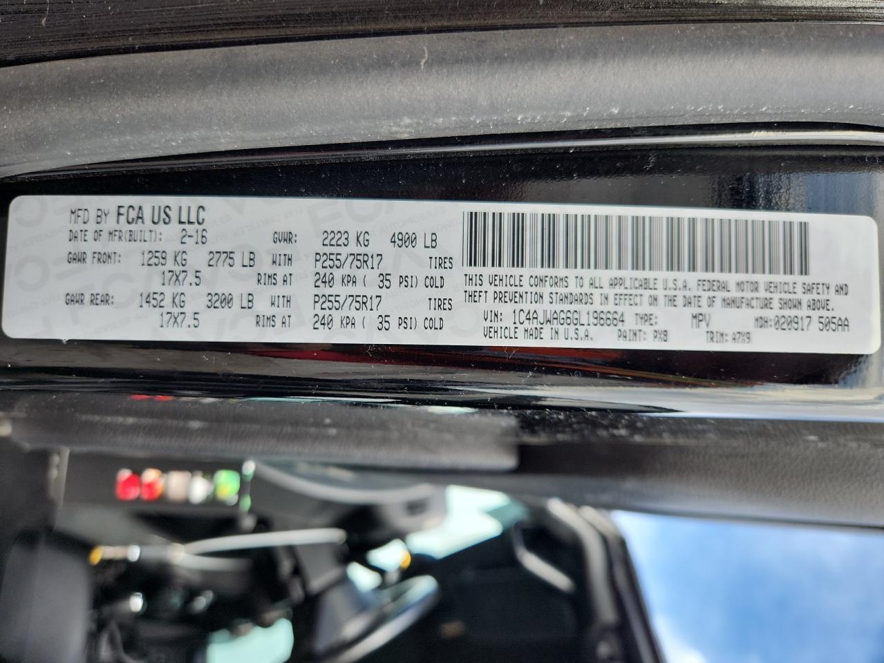 2016 JEEP WRANGLER