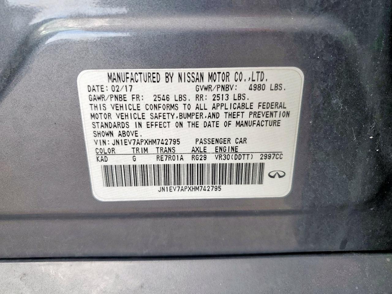 2017 INFINITI Q50