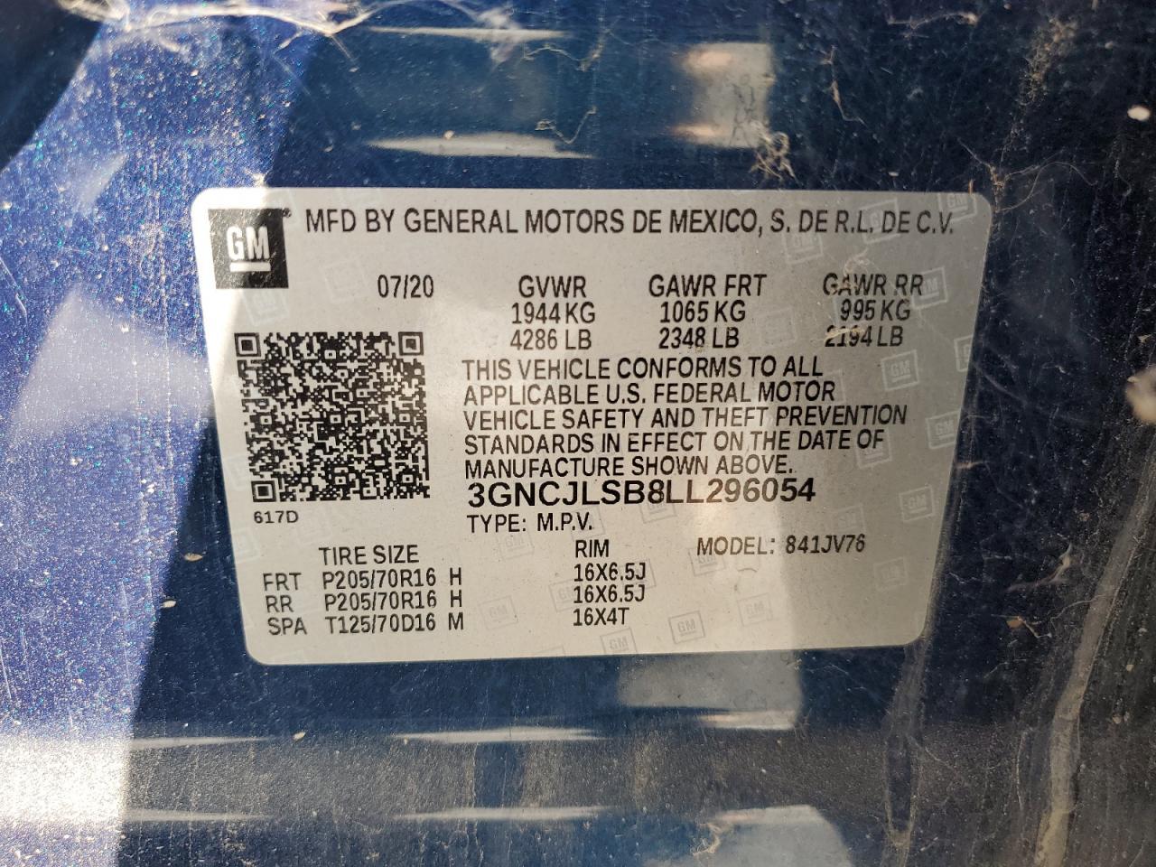 2020 CHEVROLET TRAX