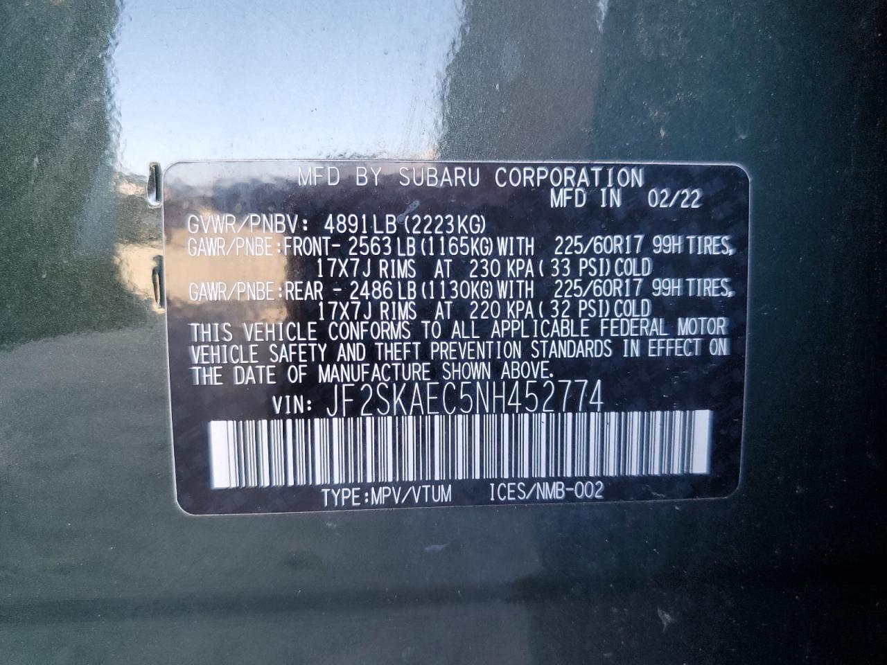 2022 SUBARU FORESTER