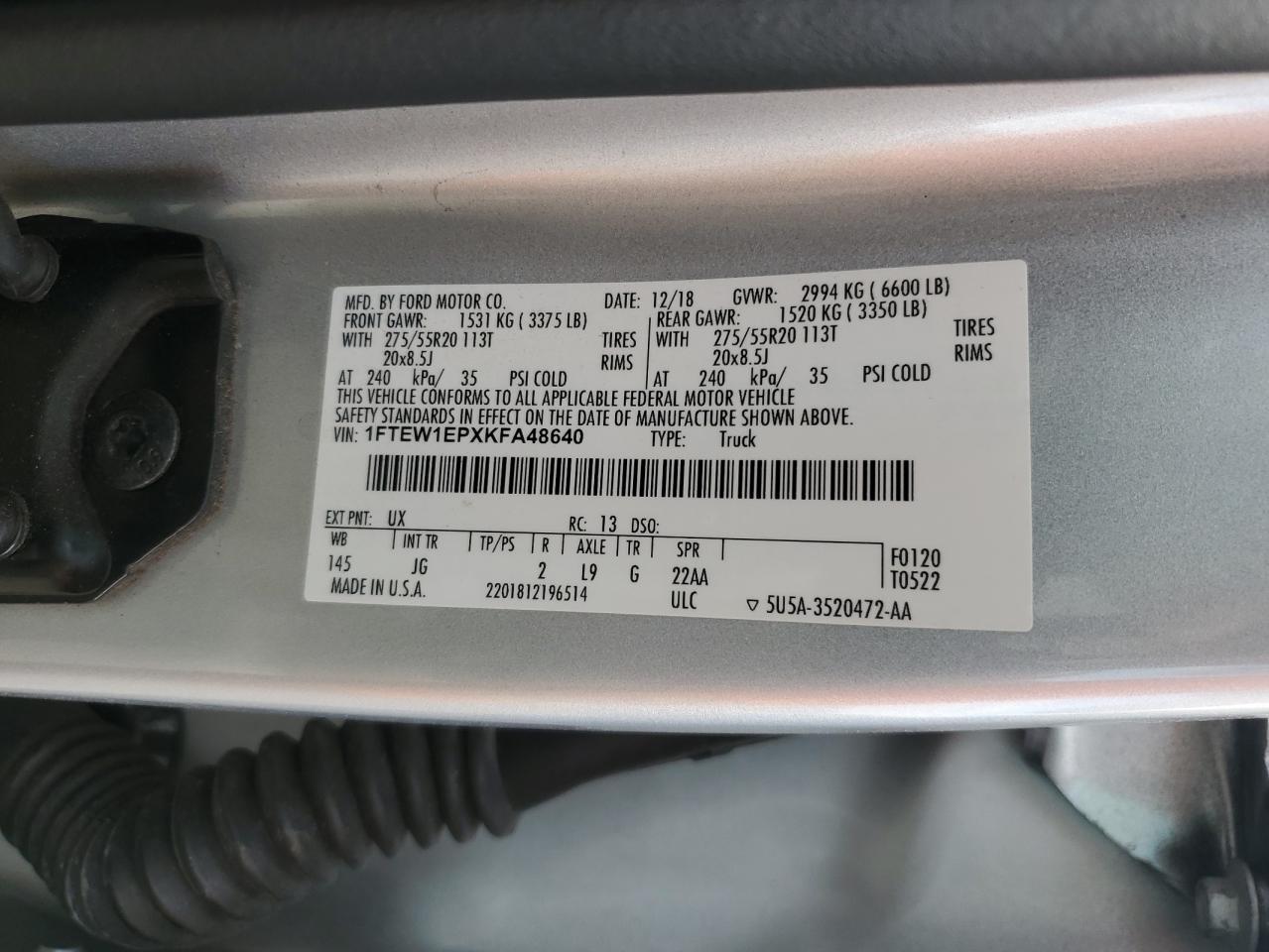 2019 FORD F-150