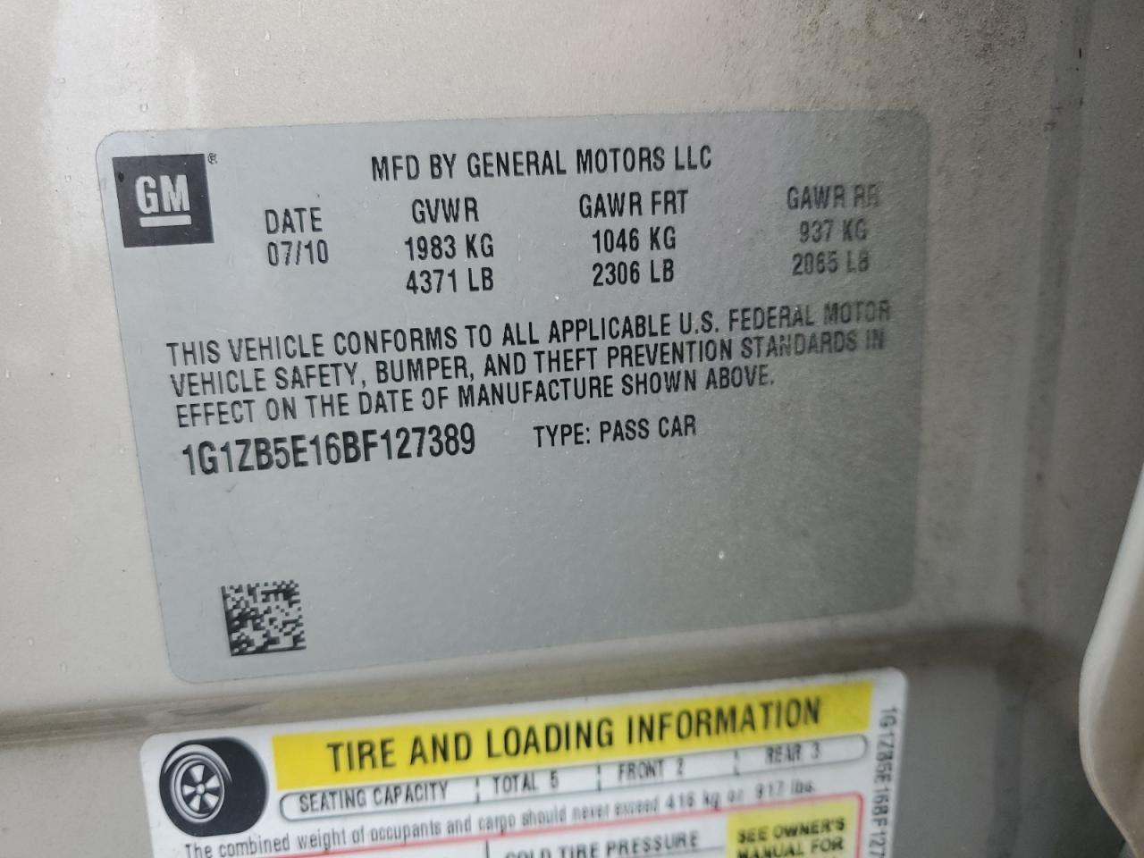 2011 CHEVROLET MALIBU