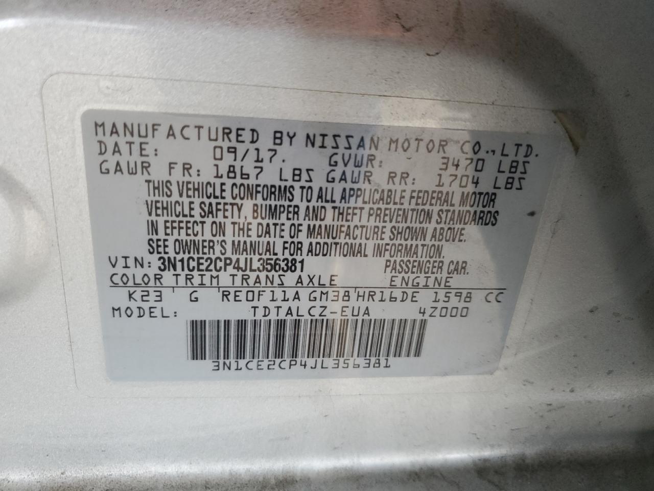2018 NISSAN Versa Note