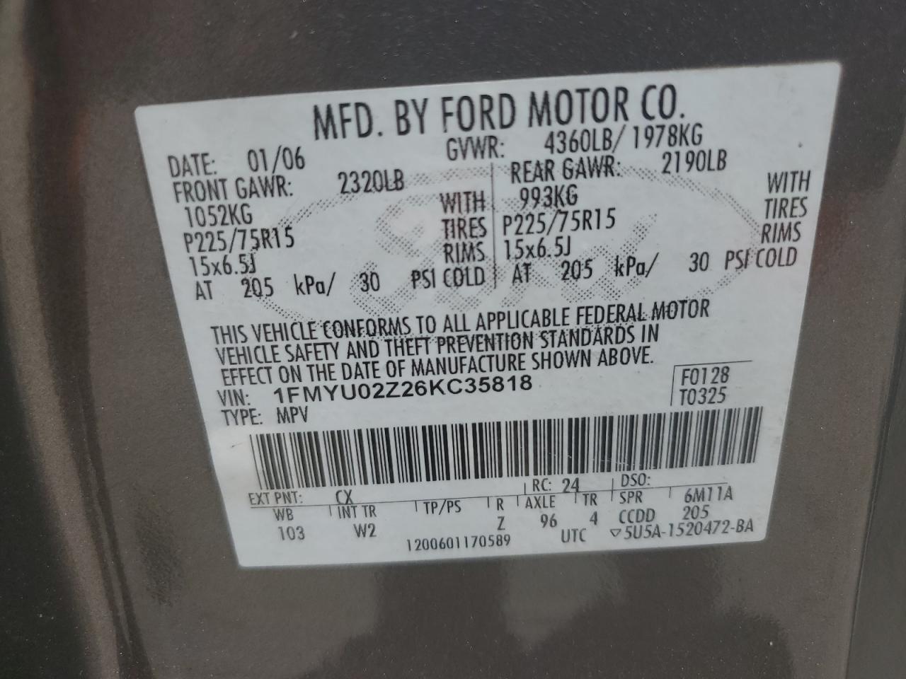 2006 FORD ESCAPE