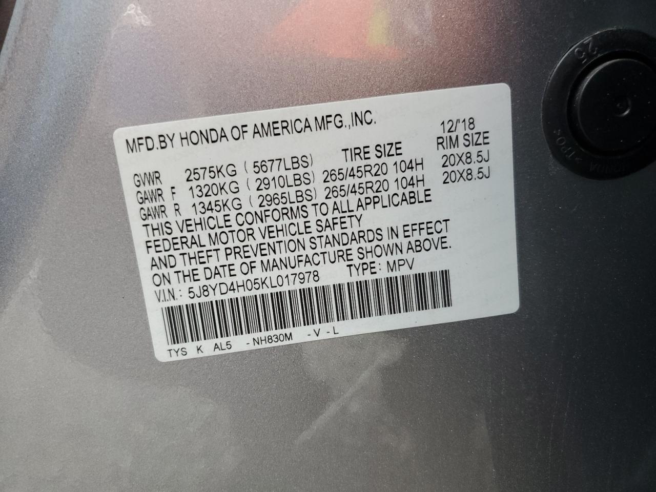2019 ACURA MDX