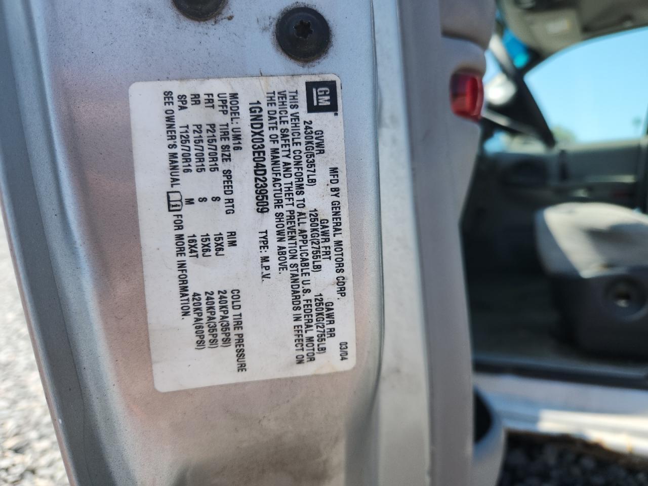 2004 CHEVROLET Venture