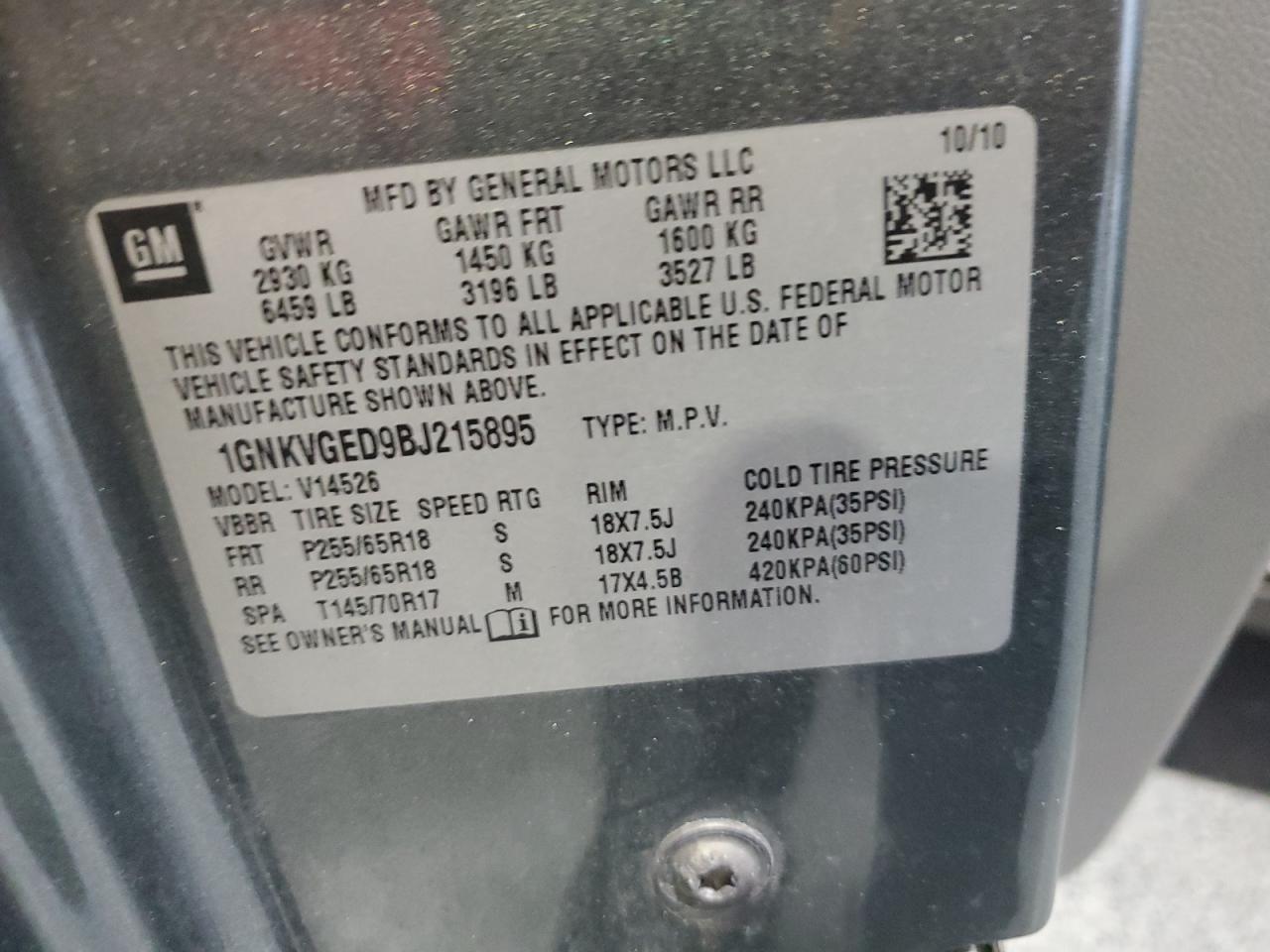 2011 CHEVROLET TRAVERSE