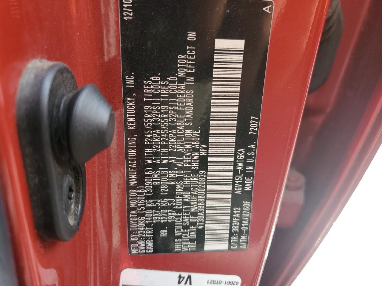 2011 TOYOTA VENZA
