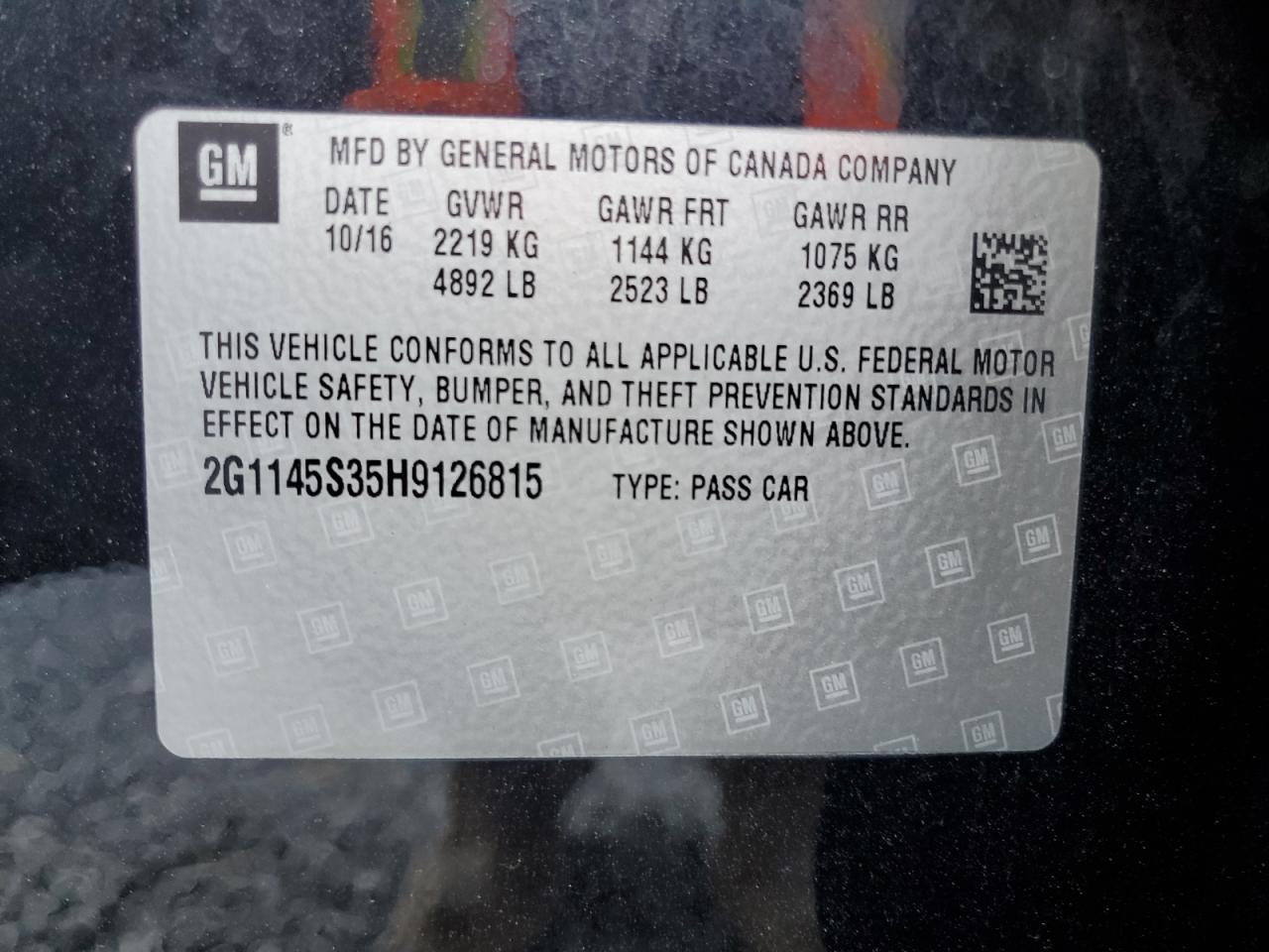 2017 CHEVROLET IMPALA