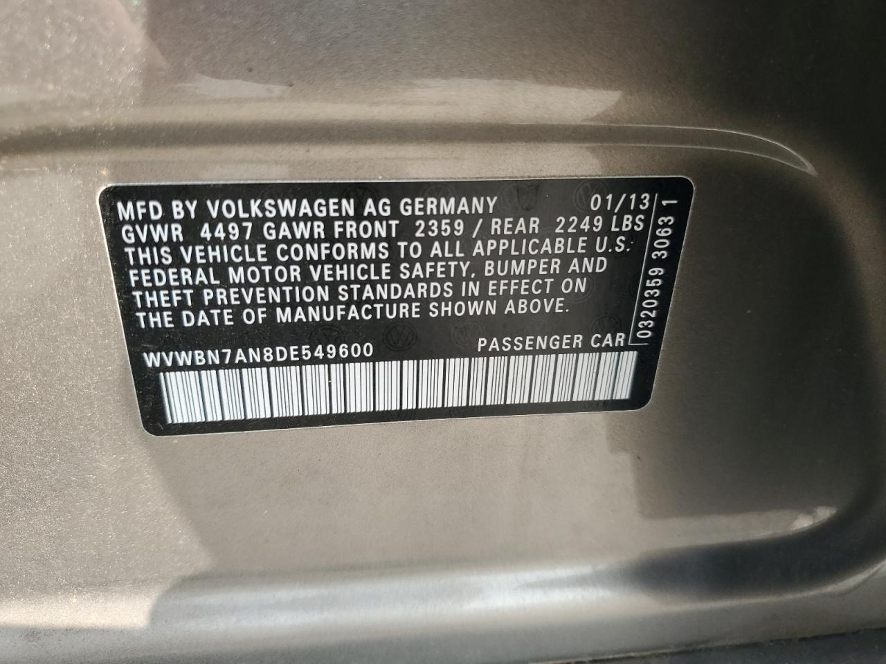 2013 VOLKSWAGEN CC