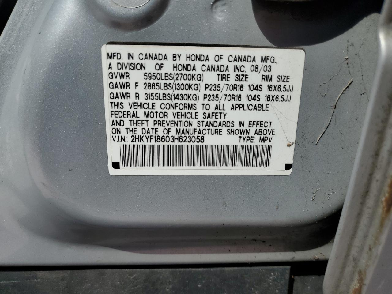 2003 HONDA PILOT