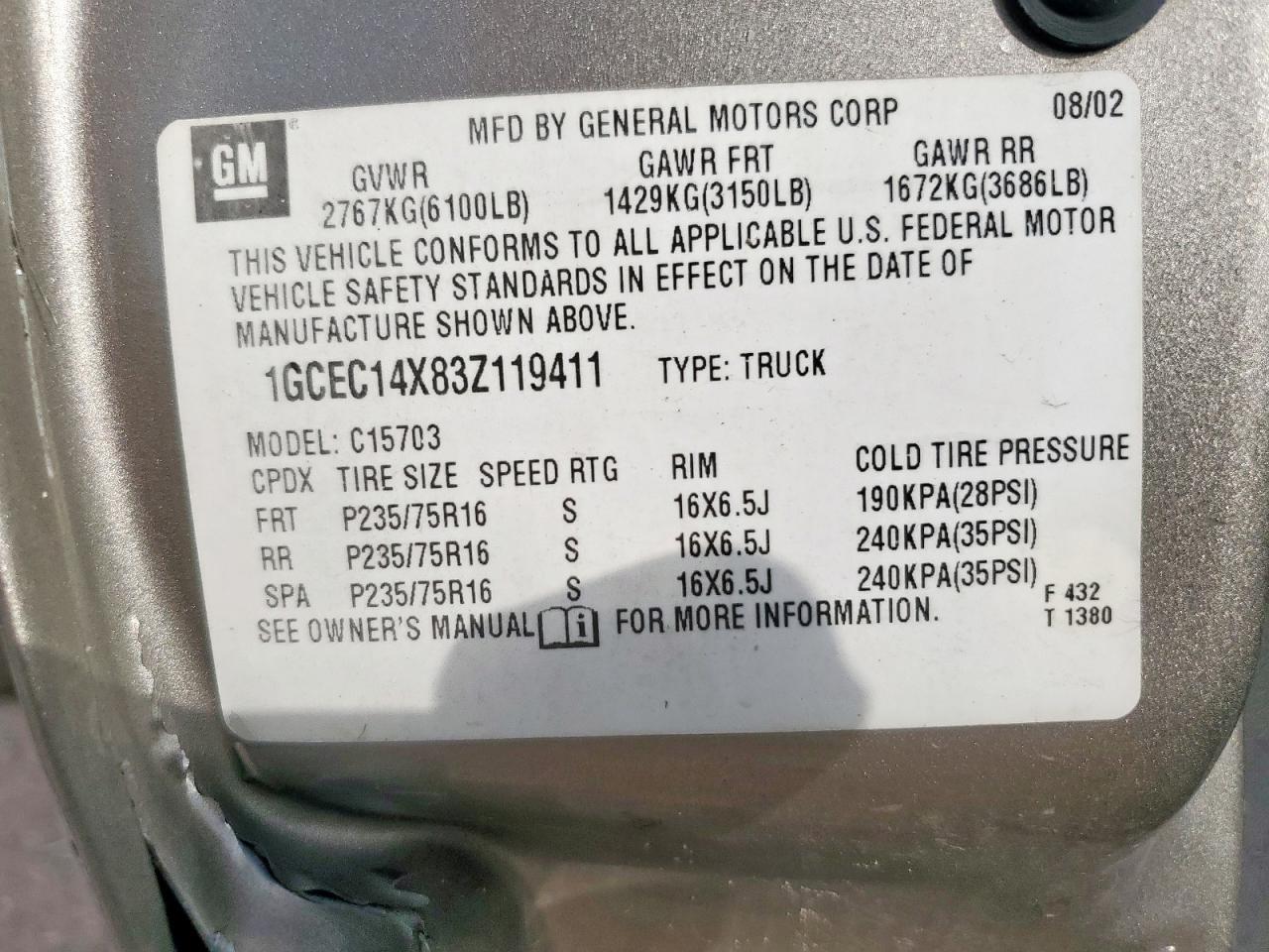 2003 CHEVROLET Silverado