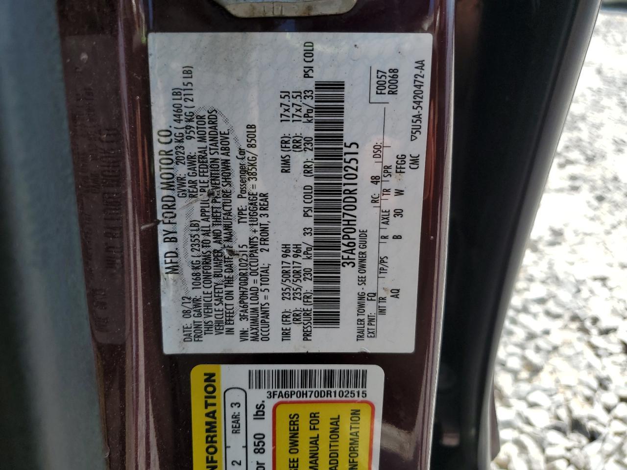 2013 FORD FUSION