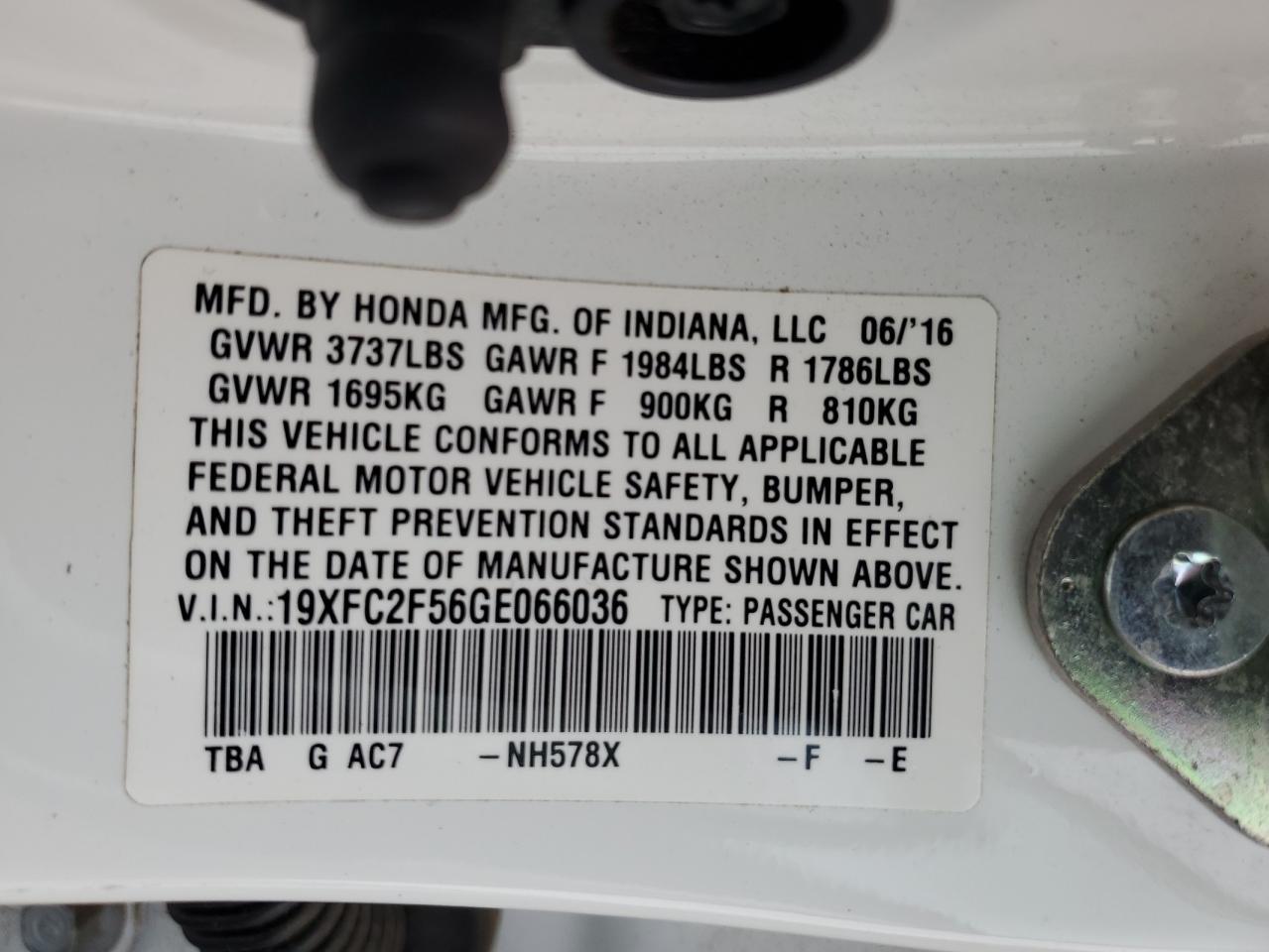 2016 HONDA CIVIC